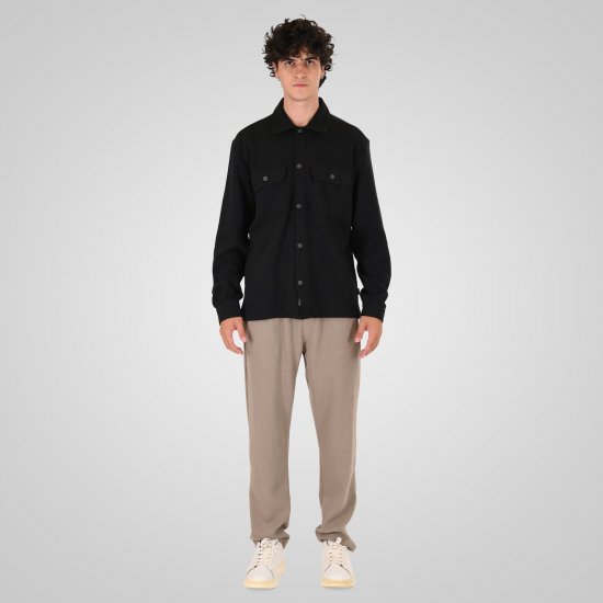 Double Outfitters GS-5237 Camicia giacca Nero - Camicie - Camicie Taglie Forti Uomo