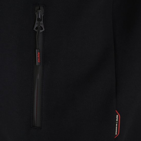 Double Outfitters MTOP-1158 Felpa con zip Nero - Felpe & felpe con cappuccio - Felpe & Felpe con Cappuccio Uomo Taglie Forti