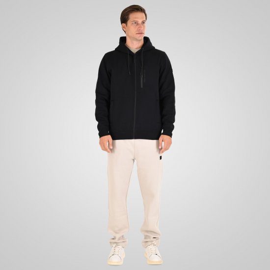 Double Outfitters MTOP-1160 Felpa con cappuccio e zip Nero - Felpe & felpe con cappuccio - Felpe & Felpe con Cappuccio Uomo Taglie Forti