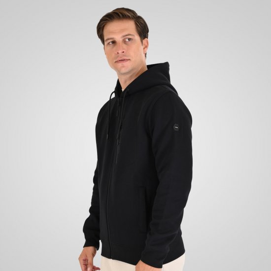 Double Outfitters MTOP-1160 Felpa con cappuccio e zip Nero - Felpe & felpe con cappuccio - Felpe & Felpe con Cappuccio Uomo Taglie Forti
