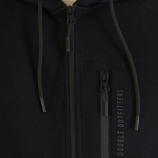 Double Outfitters MTOP-1160 Felpa con cappuccio e zip Nero - Felpe & felpe con cappuccio - Felpe & Felpe con Cappuccio Uomo Taglie Forti