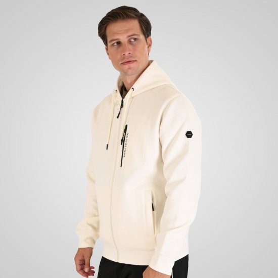 Double Outfitters MTOP-1160 Felpa con cappuccio e zip Bianco - Felpe & felpe con cappuccio - Felpe & Felpe con Cappuccio Uomo Taglie Forti