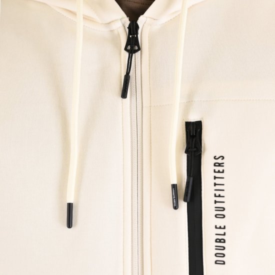 Double Outfitters MTOP-1160 Felpa con cappuccio e zip Bianco - Felpe & felpe con cappuccio - Felpe & Felpe con Cappuccio Uomo Taglie Forti