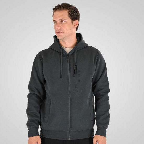 Double Outfitters MTOP-1160 Felpa con cappuccio e zip Verde scuro - Felpe & felpe con cappuccio - Felpe & Felpe con Cappuccio Uomo Taglie Forti