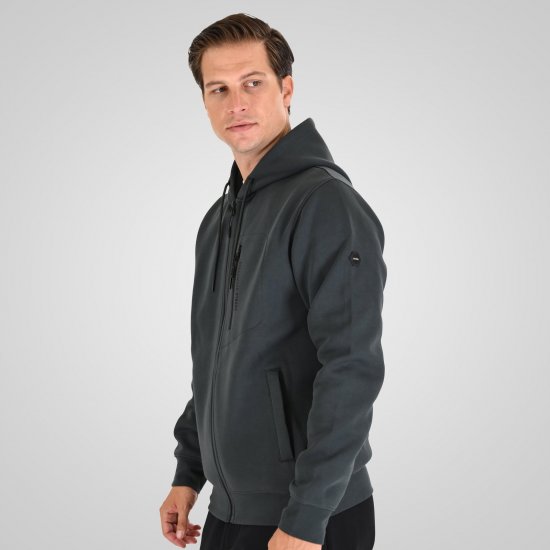 Double Outfitters MTOP-1160 Felpa con cappuccio e zip Verde scuro - Felpe & felpe con cappuccio - Felpe & Felpe con Cappuccio Uomo Taglie Forti
