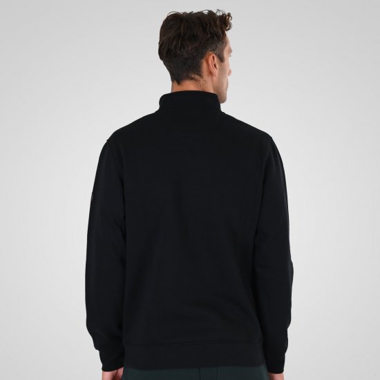 Double Outfitters MTOP-1163 Felpa con mezza zip Nero - Felpe & felpe con cappuccio - Felpe & Felpe con Cappuccio Uomo Taglie Forti