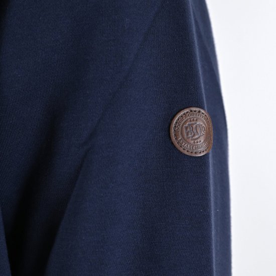 Double Outfitters MTOP-1163 Felpa con mezza zip Blu navy - Felpe & felpe con cappuccio - Felpe & Felpe con Cappuccio Uomo Taglie Forti