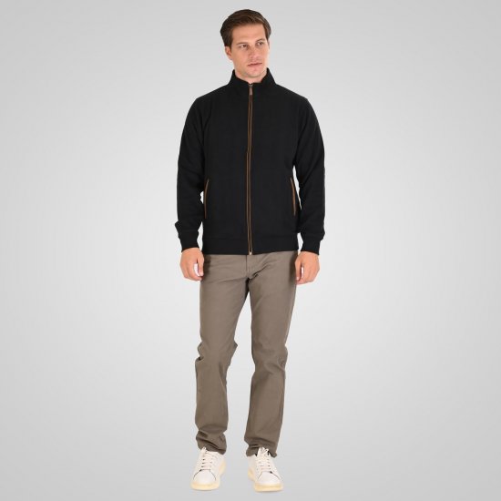 Double Outfitters SEL-1168 Felpa con zip Nero - Felpe & felpe con cappuccio - Felpe & Felpe con Cappuccio Uomo Taglie Forti