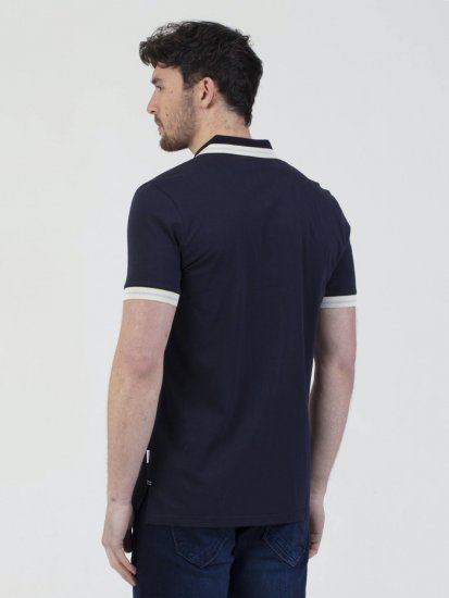 Mish Mash Belgrade Zip Through Polo Navy - Polo - Polo Uomo Taglie Forti