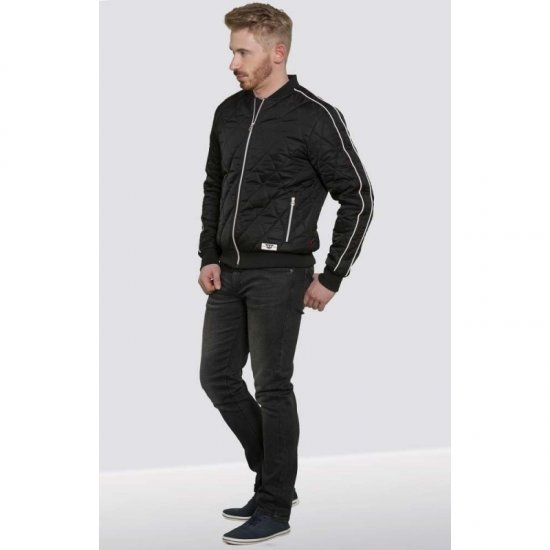D555 Skipton Quilted Bomber Jacket Black - Giubbotti - Giubbotti Uomo Taglie Forti