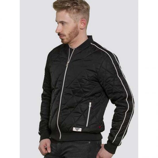 D555 Skipton Quilted Bomber Jacket Black - Giubbotti - Giubbotti Uomo Taglie Forti