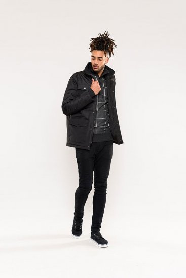 D555 Fargo Five Pocket Jacket With Ribbed Neck and Inner Quilting Black - Giubbotti - Giubbotti Uomo Taglie Forti