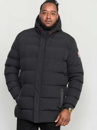 D555 Grove Quilted Parka Jacket Black - Giubbotti - Giubbotti Uomo Taglie Forti