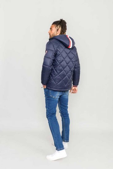 D555 Angus Diamond Quilted Puffer Jacket Navy - Giubbotti - Giubbotti Uomo Taglie Forti