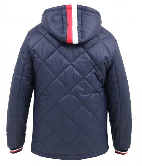 D555 Angus Diamond Quilted Puffer Jacket Navy - Giubbotti - Giubbotti Uomo Taglie Forti