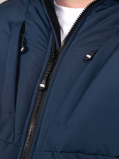 D555 Hank Ripstop Contrast Panelled Padded Hooded Jacket Blu navy - Giubbotti - Giubbotti Uomo Taglie Forti