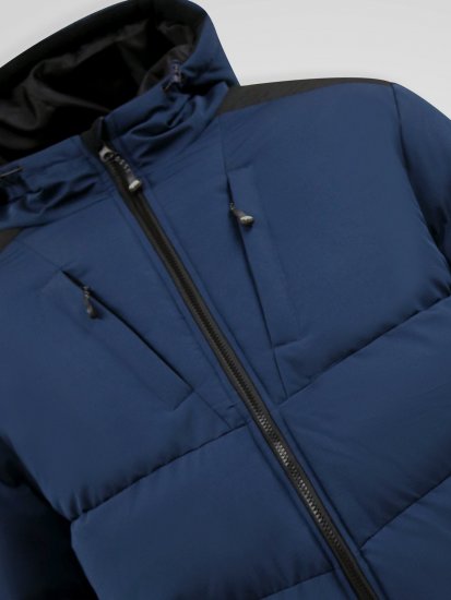 D555 Hank Ripstop Contrast Panelled Padded Hooded Jacket Blu navy - Giubbotti - Giubbotti Uomo Taglie Forti