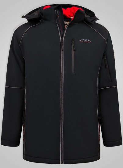 D555 Jamie Soft Shell Detachable Hood Padded Jacket Nero - Giubbotti - Giubbotti Uomo Taglie Forti