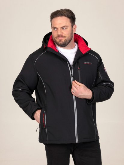 D555 Jamie Soft Shell Detachable Hood Padded Jacket Nero - Giubbotti - Giubbotti Uomo Taglie Forti