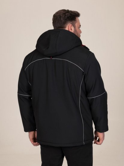 D555 Jamie Soft Shell Detachable Hood Padded Jacket Nero TALL - TALL giubbotti - Giacche TALL per uomo alto