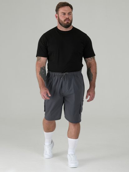 D555 Nick Pantaloncini Cargo con Vita Elasticizzata Grigio - Shorts - Pantaloncini Uomo Taglie Forti