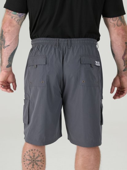 D555 Nick Pantaloncini Cargo con Vita Elasticizzata Grigio - Shorts - Pantaloncini Uomo Taglie Forti