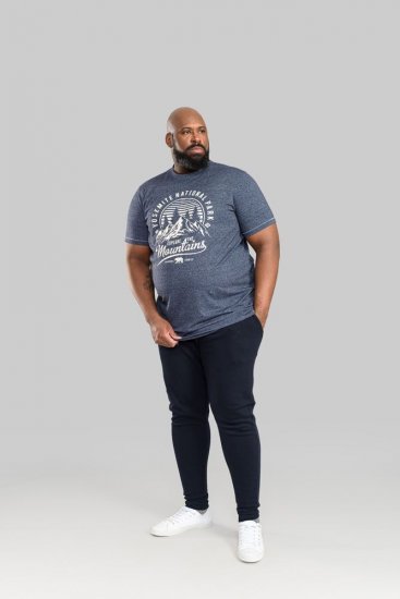D555 Brandon Sweatpants with Tapered leg Navy - Pantaloni & pantaloncini tuta - Pantaloni Tuta Uomo Taglie Forti