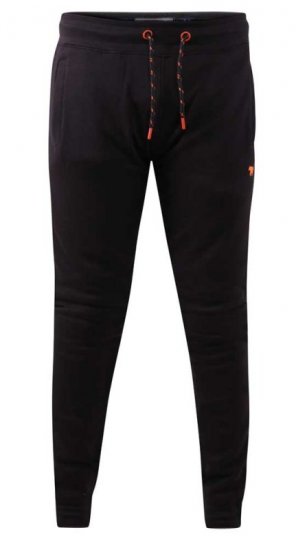 D555 Buckingham Cuffed Jogger With Side Pockets Black - Pantaloni & pantaloncini tuta - Pantaloni Tuta Uomo Taglie Forti
