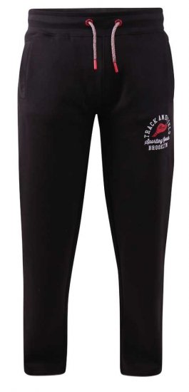 D555 Chilworth Open Hem Jogger Black - Pantaloni & pantaloncini tuta - Pantaloni Tuta Uomo Taglie Forti