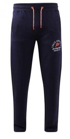 D555 Chilworth Open Hem Jogger Navy - Pantaloni & pantaloncini tuta - Pantaloni Tuta Uomo Taglie Forti