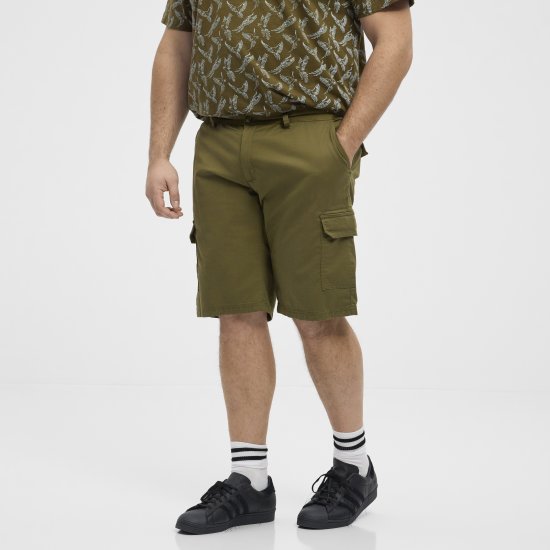 North Latitude 51133 pantaloncini cargo verde militare - Shorts - Pantaloncini Uomo Taglie Forti