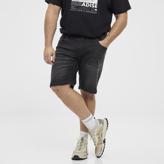 North Latitude 51336 pantaloncini denim neri - Shorts - Pantaloncini Uomo Taglie Forti