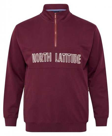 North Latitude Half Zip Felpa Bordeaux - Felpe & felpe con cappuccio - Felpe & Felpe con Cappuccio Uomo Taglie Forti