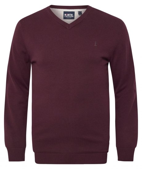 North Latitude 53133 V-Neck Knit Rosso - Felpe & felpe con cappuccio - Felpe & Felpe con Cappuccio Uomo Taglie Forti