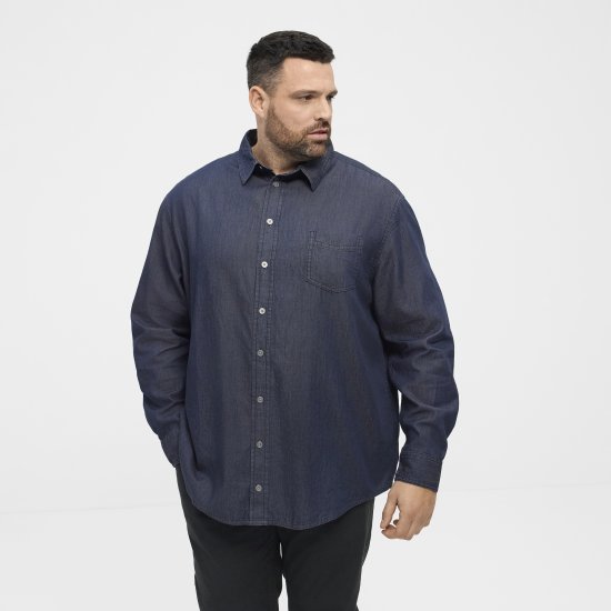 North Latitude 53139 camicia denim blu - Camicie - Camicie Taglie Forti Uomo