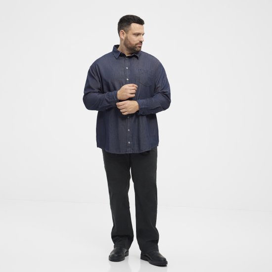 North Latitude 53139 camicia denim blu - Camicie - Camicie Taglie Forti Uomo