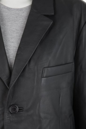 Woodland Leather Blazer Black - Giubbotti - Giubbotti Uomo Taglie Forti