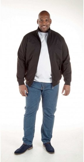 D555 Windsor Cotton Harrington Jacket Black - Giubbotti - Giubbotti Uomo Taglie Forti