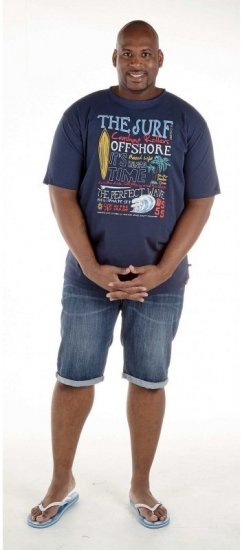 D555 Jordan T-shirt Navy - Magliette - Magliette Uomo Taglie Forti