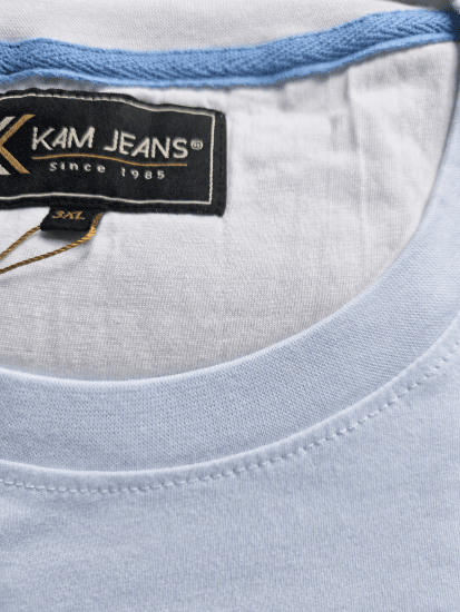Kam Jeans 5780 Cut And Sew Panel T-Shirt Navy - Magliette - Magliette Uomo Taglie Forti