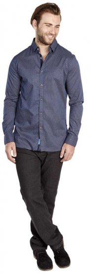 D555 MARVIN Small Circle Print Long Sleeve Shirt - Camicie - Camicie Taglie Forti Uomo