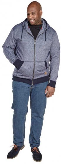 D555 AVERY Blue Speckled Hoody - Felpe & felpe con cappuccio - Felpe & Felpe con Cappuccio Uomo Taglie Forti