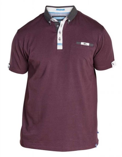 D555 Edger Stretch Cotton Polo Dark Burgundy - Polo - Polo Uomo Taglie Forti