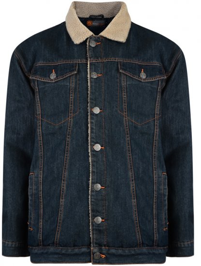 Kam Jeans Fabio Jacket with Sherpa Lining - Giubbotti - Giubbotti Uomo Taglie Forti