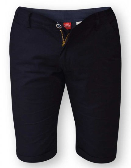 D555 PANAMA Chino Short With Side Elasticated Waist Navy - Shorts - Pantaloncini Uomo Taglie Forti