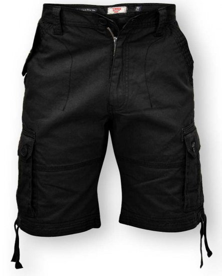 D555 Jarrod Cargo Short Black - Shorts - Pantaloncini Uomo Taglie Forti