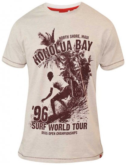 D555 CLAYTON Honolua Bay T-shirt White Marl - Magliette - Magliette Uomo Taglie Forti
