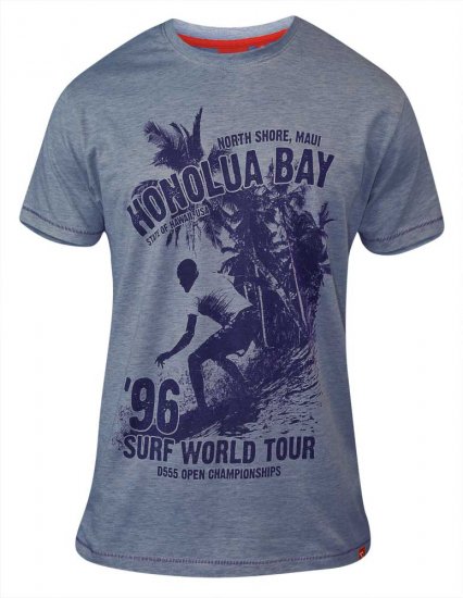 D555 CLAYTON Honolua Bay T-shirt Denim Marl - Magliette - Magliette Uomo Taglie Forti