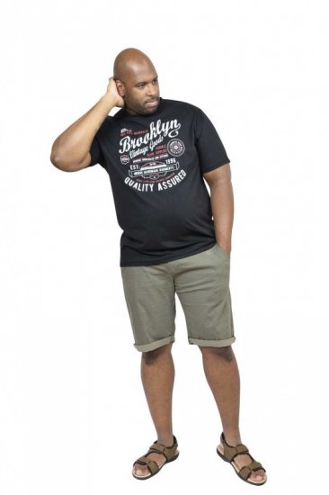 D555 NEAL Brooklyn Crew Neck T-Shirt Black - Magliette - Magliette Uomo Taglie Forti