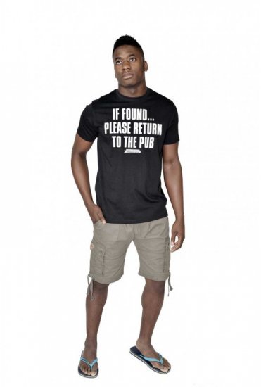 D555 SIMON 'Return To The Pub' Crew Neck T-Shirt Black - Magliette - Magliette Uomo Taglie Forti